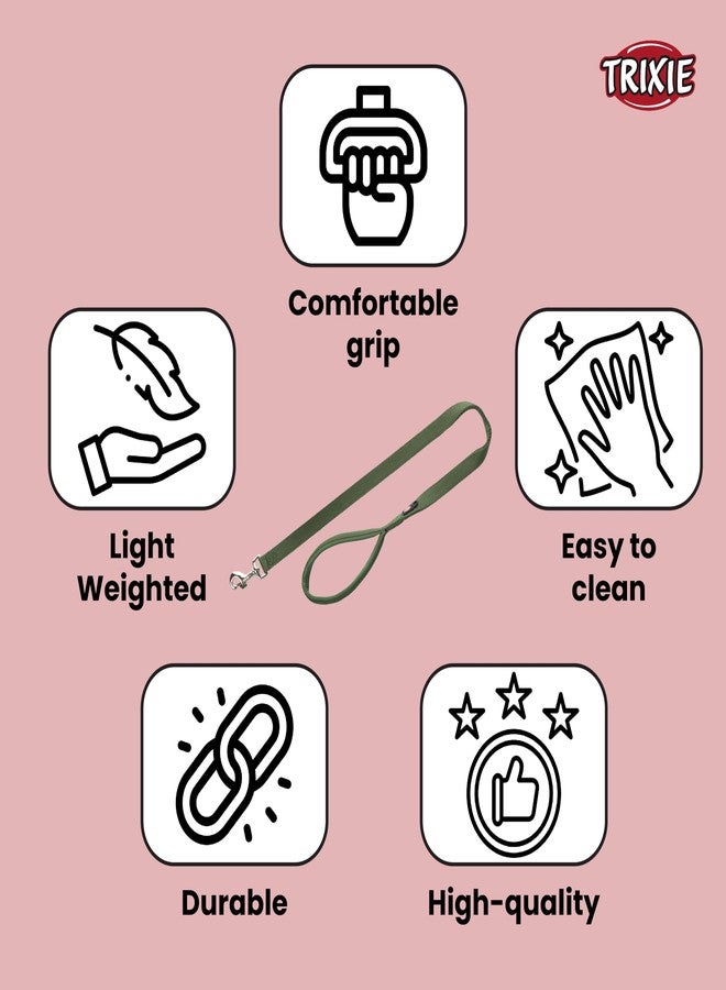 Trixie Premium Anti Slip Padded Handle Long Dog Leash, Durable, Comfortable and High Strength Dog Training Leash for 10 kg or Less 3.93 ft./15 mm (XS-S, Forest) - Image 3